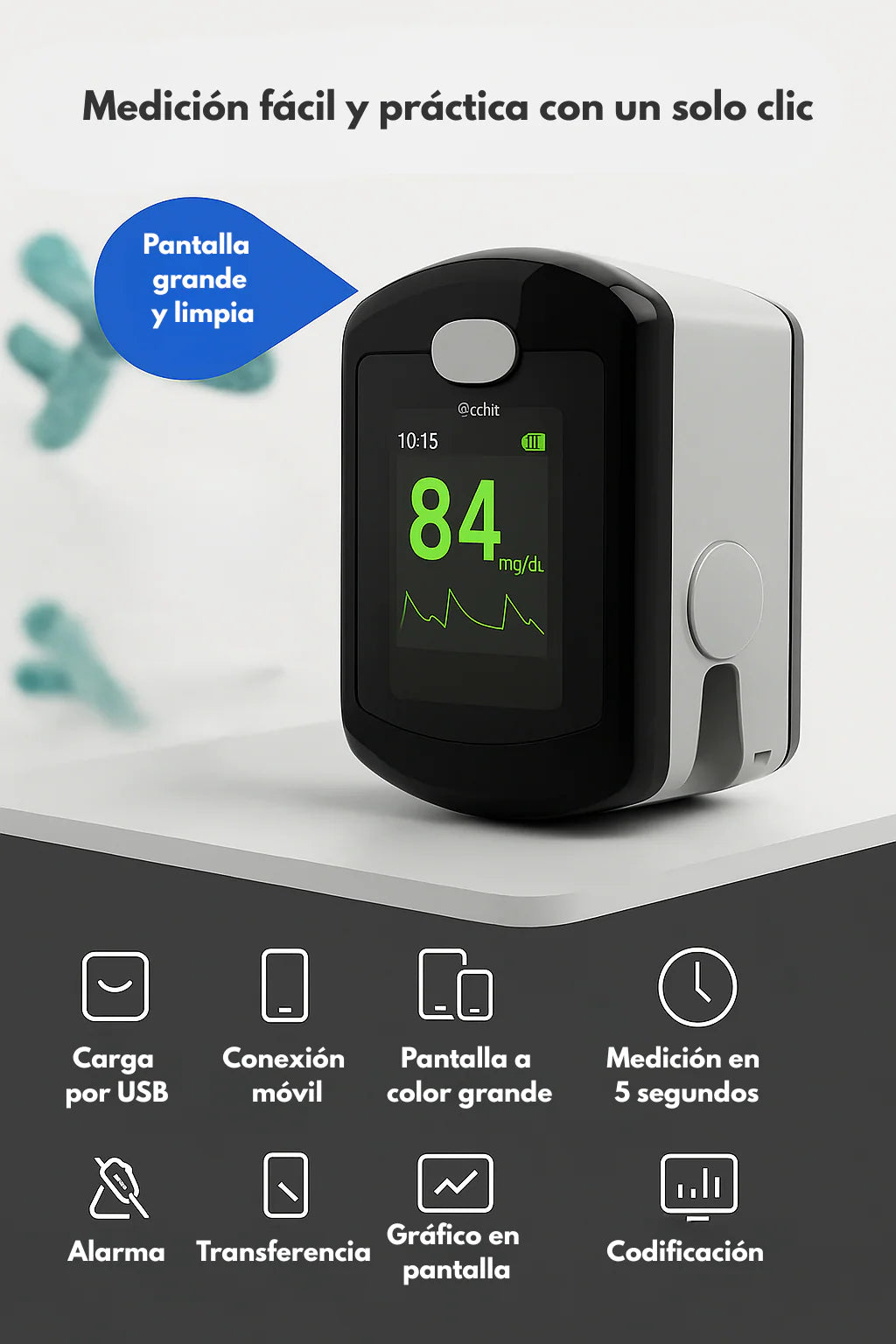 Monitor glucosa sin pinchazos GlucoSmart
