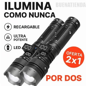 LINTERNA ULTRA POTENTE CON IA 2X1 QUE ILUMINA COMO NUNCA 🔦