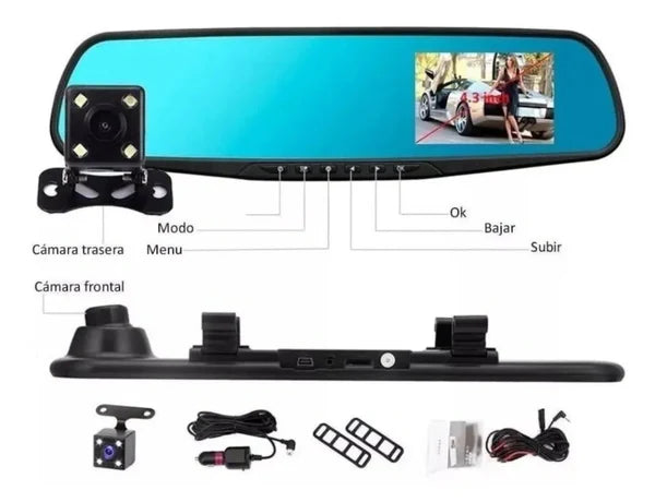 Oglindă retrovizoare multimedia SmartVision [cu cameră inversă]