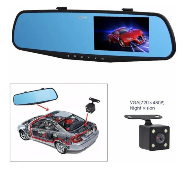 Oglindă retrovizoare multimedia SmartVision [cu cameră inversă]