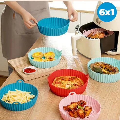 PROMO 6x1 Moldes Antiadherentes de Silicona para Freidora de Aire