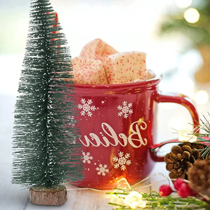 Mini Árvore De Natal Com Bases De Madeira Para Festa De Natal